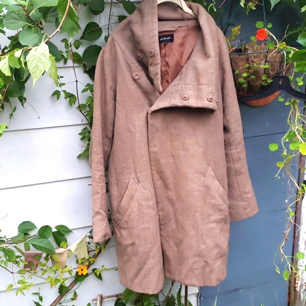 Pas de Calais Vintage  Wool Coat - Brown made Japan Small